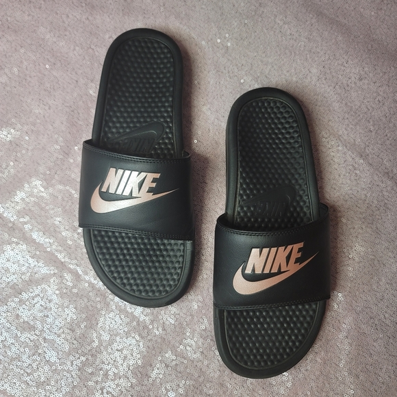 Nike Shoes Nike Slides Black And Pink Poshmark